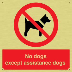 No dogs except assistance dogs